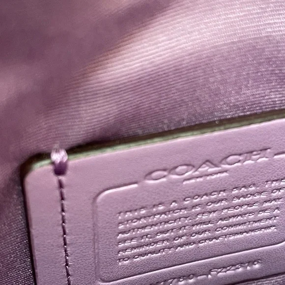 Coach lilac metallic Kelsey mini-satchel/crossbody purse. - Picture 5 of 9